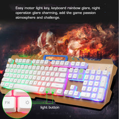 Wired Mechanical Keyboard & Mouse Set 104 Keys RGB Backlight Gaming Keyboard with Phone Holder 1600dpi Mouse