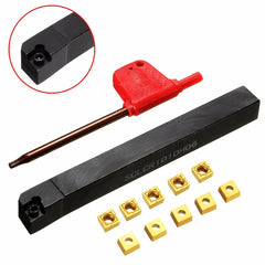 10pcs Insert with 10x100mm SCLCR1010H06 Lathe Turning Tool Holder