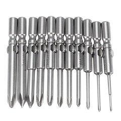 11Pcs 802 1.6-6.0mm Cross-Screwdriver Bits Set 6mm Round Shank Electric Screwdriver Bits