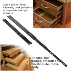2pcs Telescopic Metal Ball Bearing Slides Runner for Roller Drawer