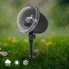 4 LED Projection Stage Light Outdoor Christmas Mini Snowflake Lamp with Remote Control for Party Festival