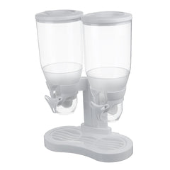 Double Cereal Dispenser Transparent Store Tank 3L for Kitchen