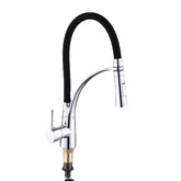 Painted Black Kitchen Sink Faucet Sprayer Brass Mixer Tap Two Water Modes 360 Rotation Single Handle
