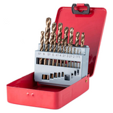 M35 Cobalt Drill Bit Set HSS-Co Jobber Length Twist Drill Bits with Metal Case for Wood Metal Drilling