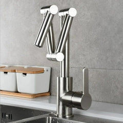Folding Kitchen Sink Faucet Retractable Hot and Cold Mixer Tap Brass Universal Swivel Modern