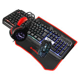 Gaming Keyboard Mouse Wired Stereo Headset Comobs with Anti-Slip Mouse Pad