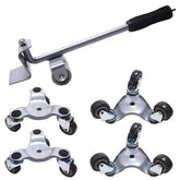 5Pcs Furniture Slider Mover & Lifter Tool Kit Easy Moving System Roller Riser Transport Trolley for Bulky Heavy Loads