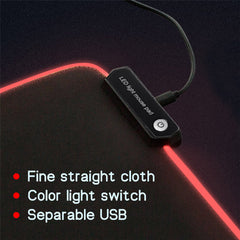 RGB Large Mouse Pad LED Gaming Mouse Pad Gamer Mousepad LED Light Illuminated USB Wired Colorful Luminous Non-Slip Mouse Mice