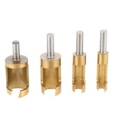 4pcs 6/10/13/16mm Round Shank Titanium Coated Tenon Plug Cutters Wood Plug Hole Cutter
