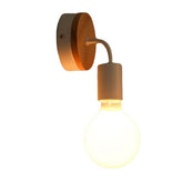 Modern Wood Metal E27 Holder Wall Lamp Bedroom Restaurant Corridor Lighting