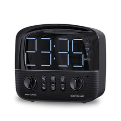 Wireless Bluetooth Speaker Mini Audio Alarm Clock FM Radio Retro Home Subwoofer for Outdoor Mobile Phone Computer Car