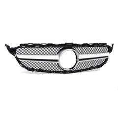 Sliver AMG Style Front Grill Mesh Grille For Mercedes Benz C Class