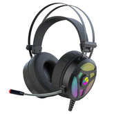 Gaming Headset 7.1 Virtual Surround Sound 50mm Driver Unit RGB Light Powerful Bass Noise Reduction Mic for PC