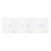 Remote Controller 86 Type Wall Panel Sticky 433MHz RF Remote Control 1/2/3 Gang Works With WiFi Wall Switch