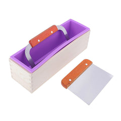 Wooden Box Silicone Soap Making Mold Loaf With Soap Cutter Cutting Mould