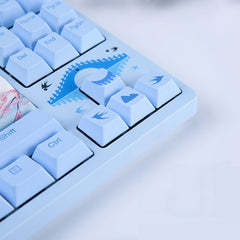 Mechanical Keyboard Swallow Theme Wired Ice Blue Backlight 87 Keys Cherry MX Switch Blue PBT Keycaps Gaming Keyboard