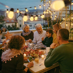 49FT Outdoor String Lights Shatterproof Remote Patio Lights With 15 Warm Yellow LED Bulbs For Deck Backyard Gazebo Christmas Decoration