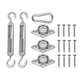 18pcs Rhombus Pad Eye Turnbuckle Snap Hook Self-Tapping Screw Accessories for Triangle Shade Sail
