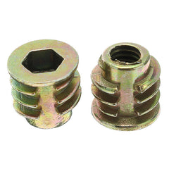 50Pcs M6 Zinc Alloy Wood Furniture Hex Socket Drive Head Screw-in Threaded Insert Nut 8mm-25mm