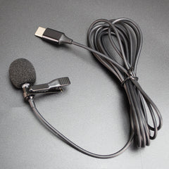 USB Type-C Microphone Mini Small Portable Wired Clip-on Lapel Collar Lavalier Condenser USB-C for Phones