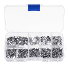 600Pcs M2 304 Stainless Steel Hex Socket CapButtonFlat Head Screw Washer Nut Kit