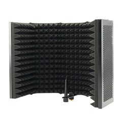 331x1060mm 5 Panels Foldable Studio Microphone Isolation Shield Acoustic Foam Sound Absorbing for Recording Live Broadcast