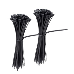 Nylon 250Pcs 8mm 15/20/25/30/35/40cm Black/White Nylon Self-locking Cable Tie Zip Ties Strong Tensile Strength
