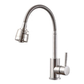 304 Stainless Steel Kitchen Faucet Tap 360 Rotation Sink Single Handle Two-Speed Switch Hot And Cold Shower With Hose
