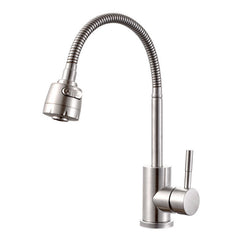 304 Stainless Steel Kitchen Faucet Tap 360 Rotation Sink Single Handle Two-Speed Switch Hot And Cold Shower With Hose