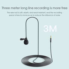 Microphone 3.5mm Aux Jack 3M Length Clean Sound Noise Cancelling for Vlog Laptop And Record