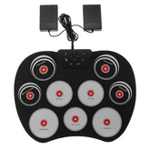 Portable Electronics Drum Set Roll Up Drum Kit 9 Silicone Pads USB Powered with Foot Pedals Drumsticks USB Cable