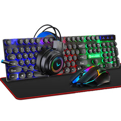 4Pcs Gaming Kit 104 Keys 4-in-1 Keyboard Mouse Headset Mouse Pad Set