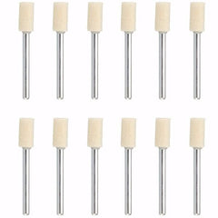 12pcs 3mm Shank Wool Polishing Head Buffing Wheel 3mm/6mm/8mm/12mm For Dremel Rotary Tool