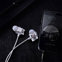 Dual Dynamic Driver Graphene Earphone 3.5mm Wired Control In-ear Heavy Bass Stereo Earbuds Headphone with Mic