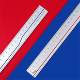 Frosted Metal Ruler Aluminum Alloy 30cm Scale Red/ Blue Random Color Ruler School Office Mapping and Measuring Tool