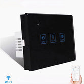 WiFi Curtain Touch Wall Switch Crystal Panel Electric Motorized Blinds Smart Switch Tuya Remote Control With Google Home