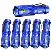 Powerful Tactical Flashlights Portable LED Camping Lamps 3 Modes Zoomable Torch Light Lanterns Self Defense 6pcs