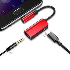 Type-c to Type-c Charging + 3.5mm Audio Music Adapter Converter for Huawei