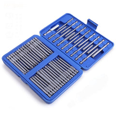 Hi-Spec 50Pcs 75mm Long Reach Bit Set Cr-V Quick Release Screwdriver Bits Torx Star Hex Pozi Phillips Slotted Screwdriver Hand Tool