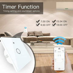 Smart Switch EU Standard Live Line Version Wifi RF433 100V-240V Tuya APP Remote Controller