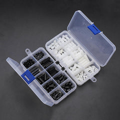 M3NH7 120Pcs M3 Nylon Screw Black/White Hex Screw Nut PCB Standoff Spacer Assortment Kit