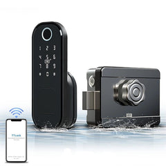 Fingerprint Door Lock Bluetooth Passcode Rfid Card Keyless Waterproof Electronic Lock Work with TT Lock APP