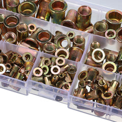 175Pcs Mixed Zinc Plated Threaded Rivnuts Blindnuts Nutserts M3-M10 Insert Rivet Nut Assortment Kit