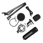 Professional 192KHz/24Bit HD Free Drive USB Condenser Microphone Kit with Stand Mount