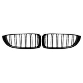 Pair Front Kidney Sport Grills Grille Glossy Black Double Line For BMW F32/F33/F36 4-Series
