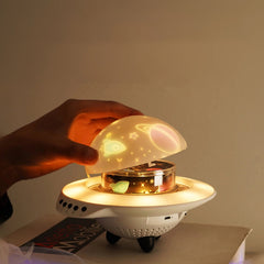 Starry Sky Projection Light Flying Saucer Bluetooth Speaker Music Player LED Night Light With Remote Control