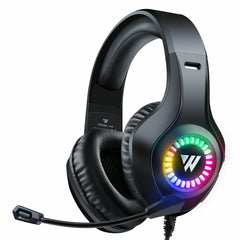 Gaming Headset Stereo RGB Light 50mm Driver Stereo Adjustable Noise Canceling Headphone with Mic