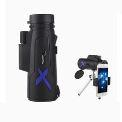 12X50 Waterproof Monocular Optical HD Lens Portable Telescope + Mobile Phone Clip + Telescopic bracket