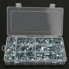 135PCS Hose Clips Zinc Plated Mini Fuel Hose Clamps Line Tube Pipe Clips 8-18mm clamps Hardware Tools