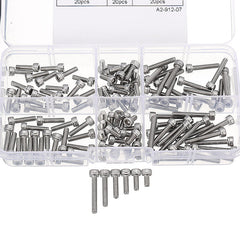 M3SH4 M3 Stainless Steel Hex Socket Cap Head Screw Allen Bolt Assortment Kit 120Pcs